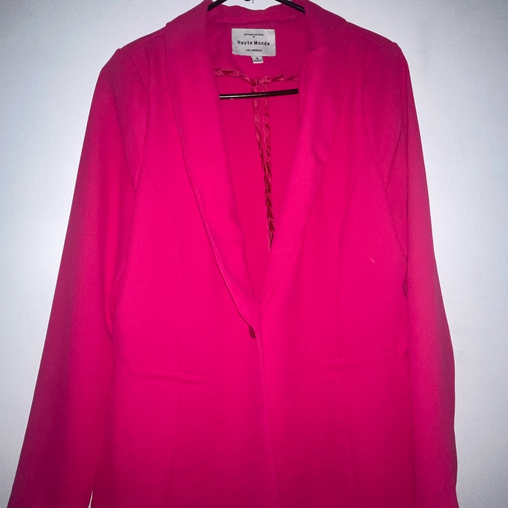 Haute Monde Pink Blazer Sleek Tailored Suit Jacket